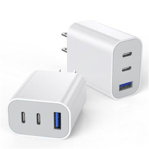 2-Pack Charger Block,35W 3-Port Fast USB C