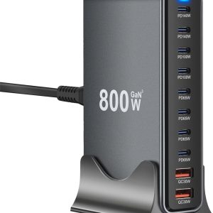 800W GaN3 10-Port USB-C Charging Station