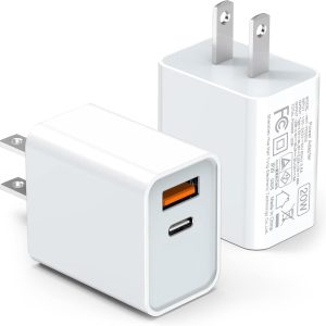 LCGENS USB C Wall Charger Block 20W, 2-Pack